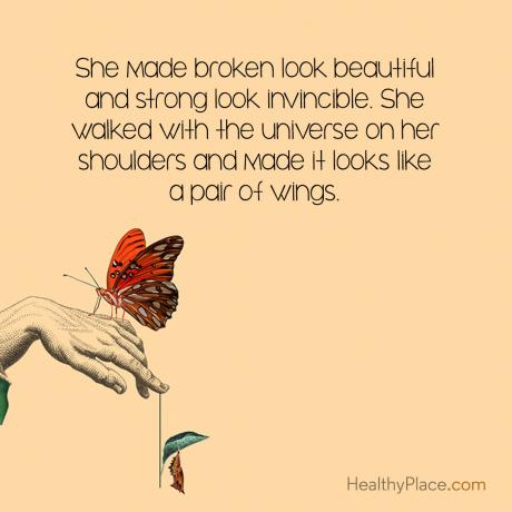 मानसिक स्वास्थ्य पर बोली - वह टूटी हुई सुंदर और मजबूत लग रही है। वह अपने कंधों पर ब्रह्मांड के साथ चली और पंखों की एक जोड़ी की तरह बनी।