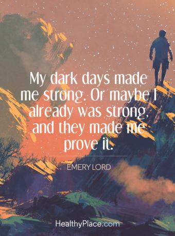 मानसिक स्वास्थ्य पर बोली - मेरे काले दिनों ने मुझे मजबूत बनाया। या शायद मैं पहले से ही मजबूत था, और उन्होंने मुझे यह साबित कर दिया।